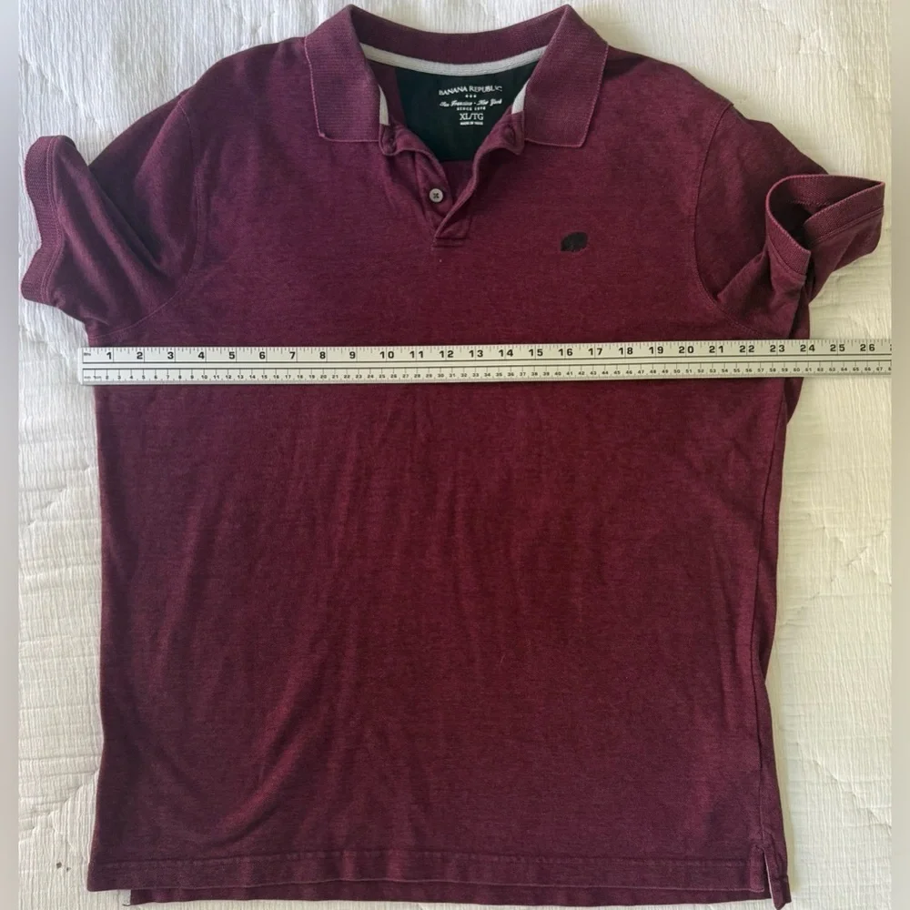 Banana Republic Birdseye Pique Polo Men’s XL Berry Burgundy 100% Cotton